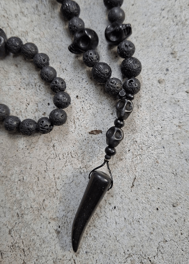 Collier Santa Muerte noir