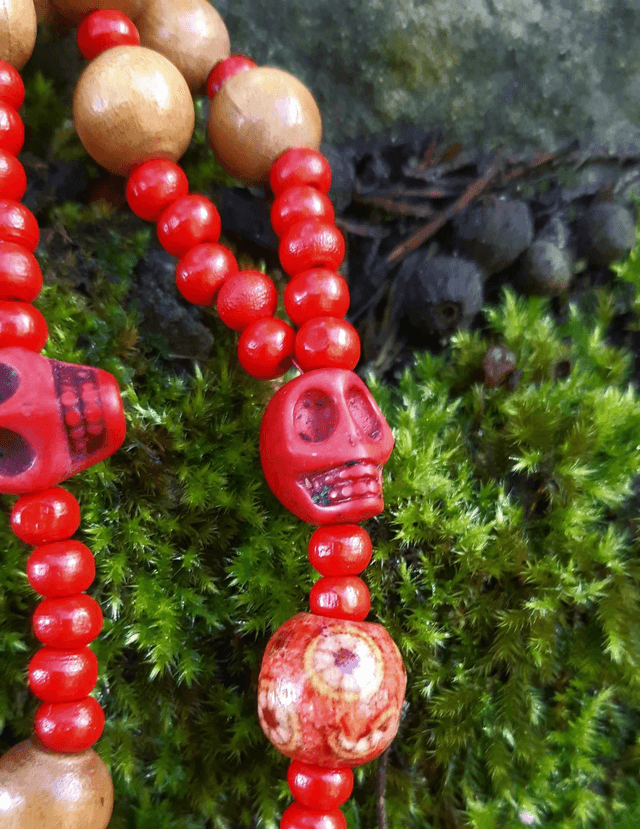 Chapelet Santa Muerte roja