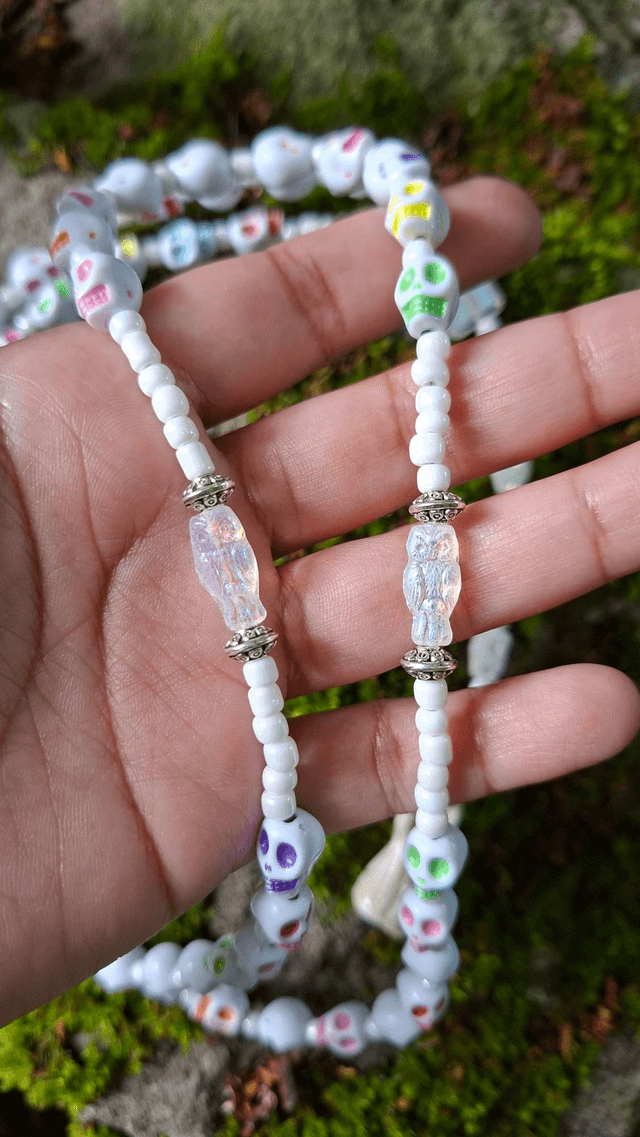 Chapelet Santa Muerte blanca
