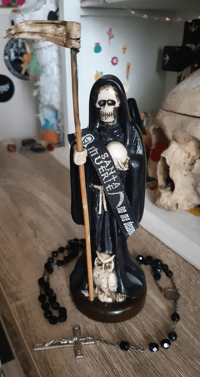 Bracelet tissus Santa Muerte noire
