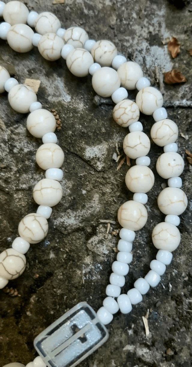 Chapelet Santa Muerte blanca
