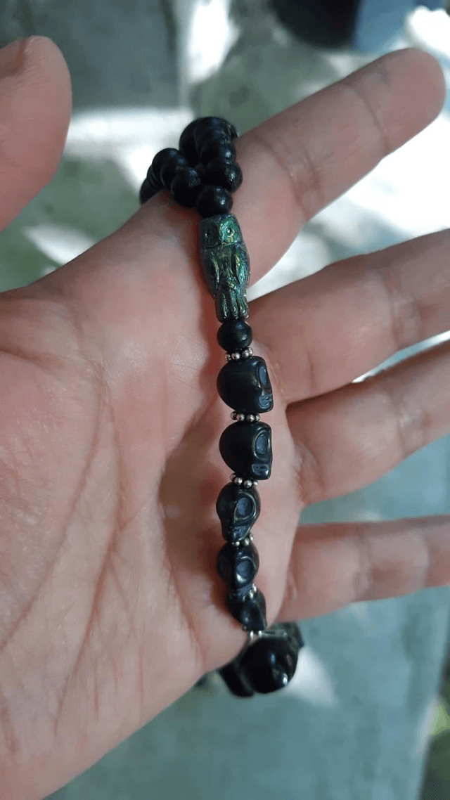 Chapelet Santa Muerte negra