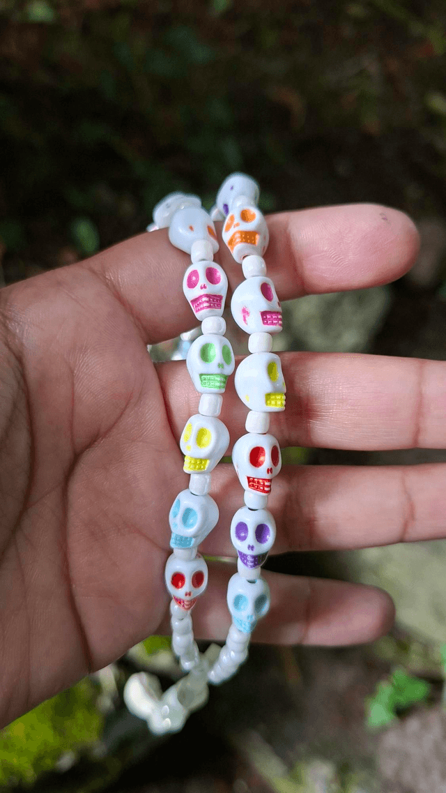 Chapelet Santa Muerte blanca