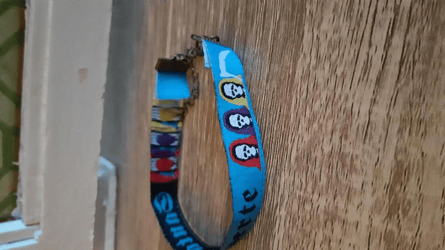 Bracelet tissus Santa Muerte bleu