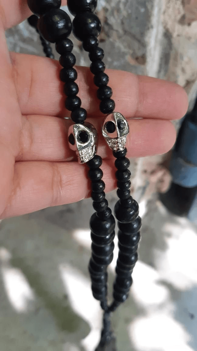 Chapelet Santa Muerte negra