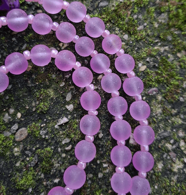 Chapelet Santa Muerte violet 